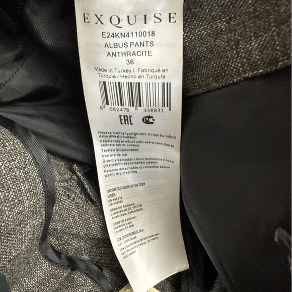 Exquise Albus Gray Wide-Leg Trousers with Double Black Belt Size 6 - Picture 4 of 9